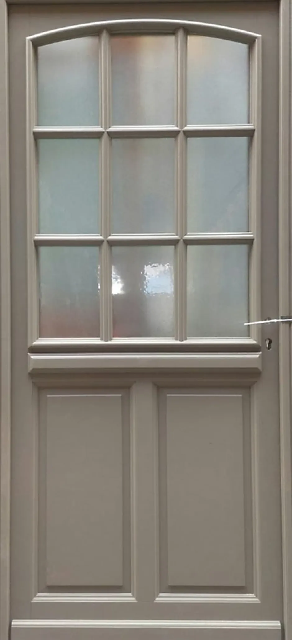 Gd Menuiseries Porte D'entrée Bois Vitrée Alban Gris Ral 7039, H.215xl.90 Côte Tableau P. Gauche