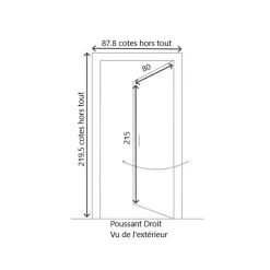 Gd Menuiseries Porte D'entrée Bois Vitrée Andore Vert Ral 7002, H.215xl.80 Côte Tableau P.droit