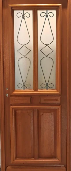 Gd Menuiseries Porte D'entrée Bois Vitrée Baya, H,200xl,80 Côte Tableau P.droit