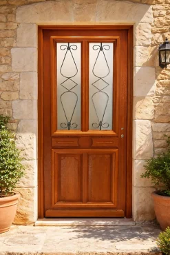 Gd Menuiseries Porte D'entrée Bois Vitrée Baya, H,200xl,80 Côte Tableau P,gauche