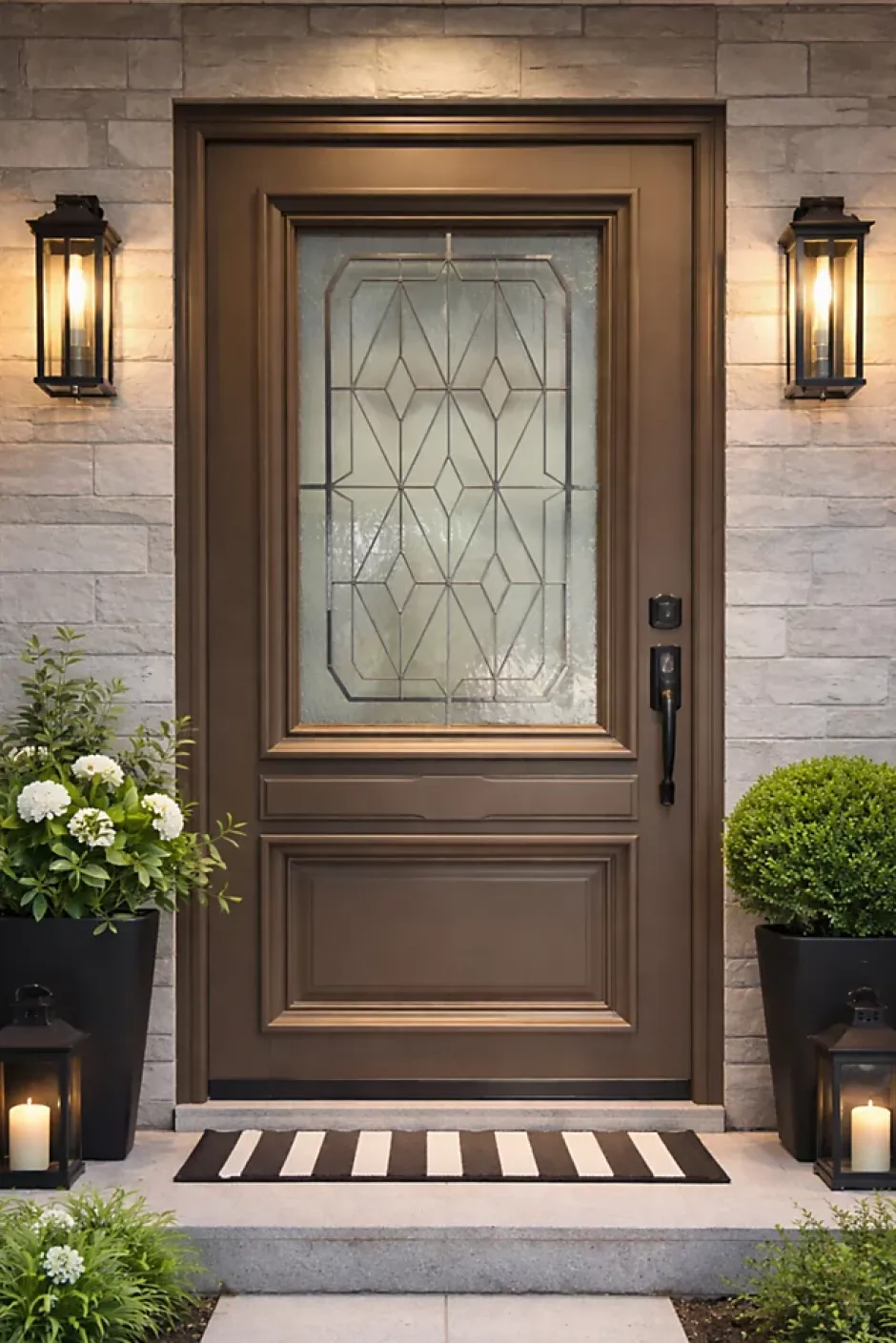 Gd Menuiseries Porte D'entrée Bois Vitrée Camille Gris Ral 7039, H.215xl.90 Côte Tableau P. Gauche