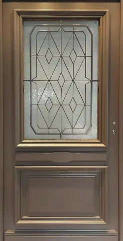 Gd Menuiseries Porte D'entrée Bois Vitrée Camille Gris Ral 7039, H.215xl.90 Côte Tableau P. Gauche