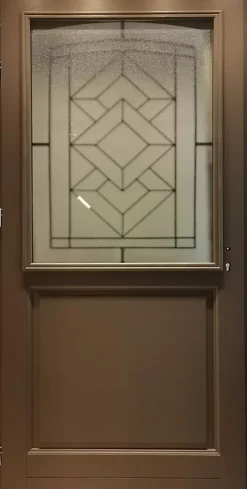 Gd Menuiseries Porte D'entrée Bois Vitrée Elodie Gris Ral 7039, H.215xl.90 Côte Tableau P.droit