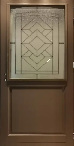 Gd Menuiseries Porte D'entrée Bois Vitrée Elodie Gris Ral 7039, H.215xl.90 Côte Tableau P. Gauche