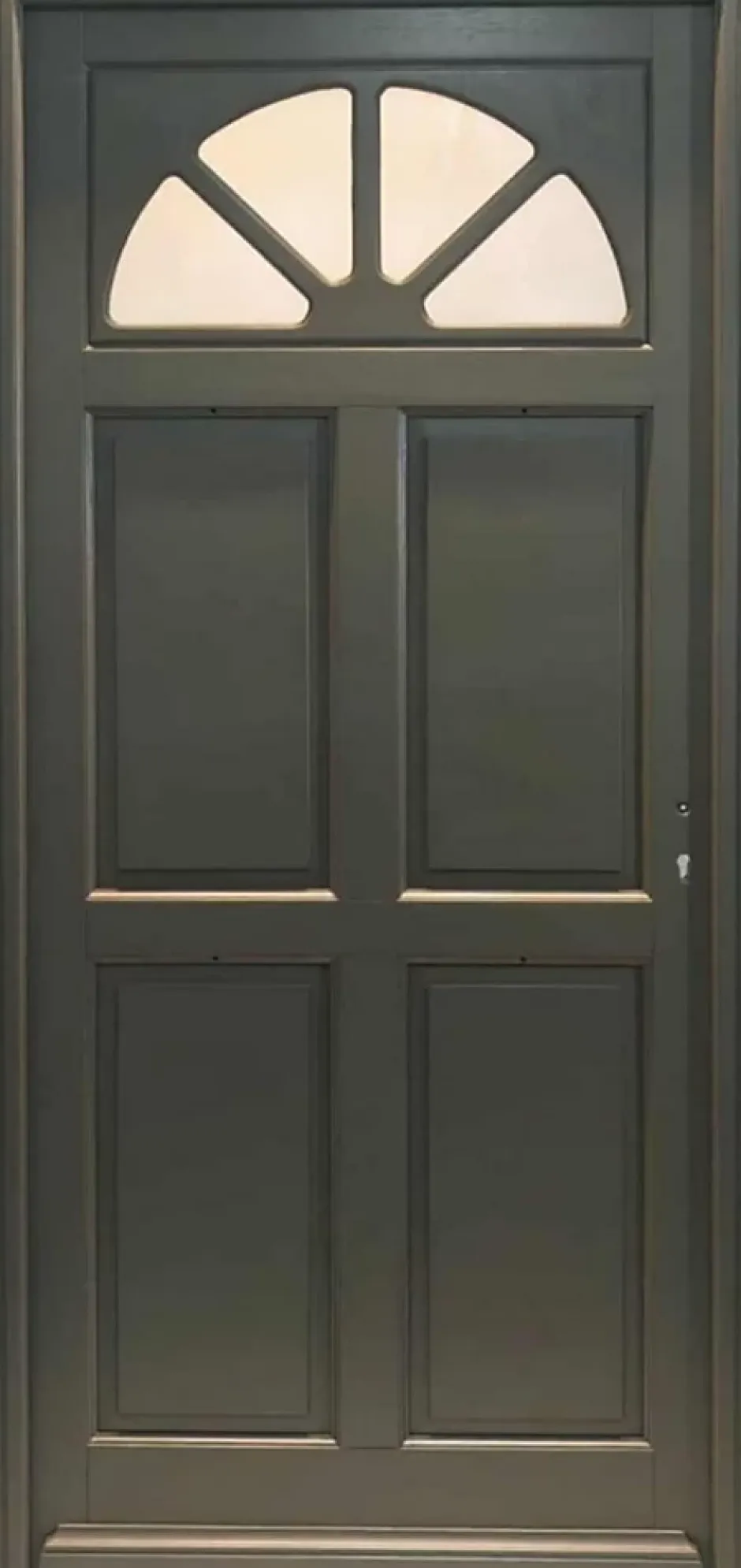 Gd Menuiseries Porte D'entrée Bois Vitrée Fiacre Gris Ral 7039, H.215xl.90 Côte Tableau P.gauche