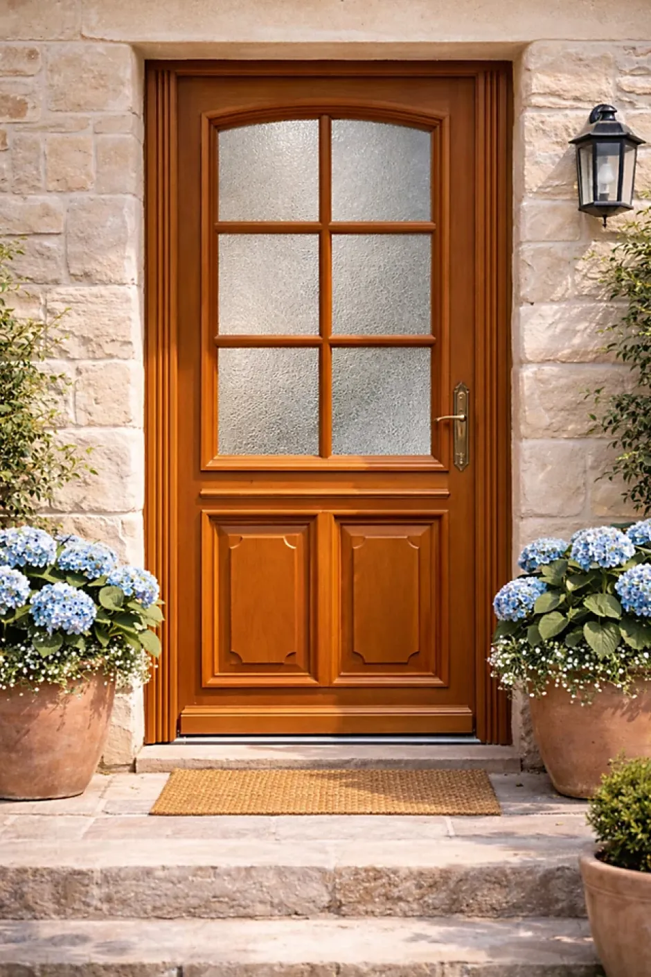 Gd Menuiseries Porte D'entrée Bois Vitrée Marine, H,200xl,80 Côte Tableau P. Gauche