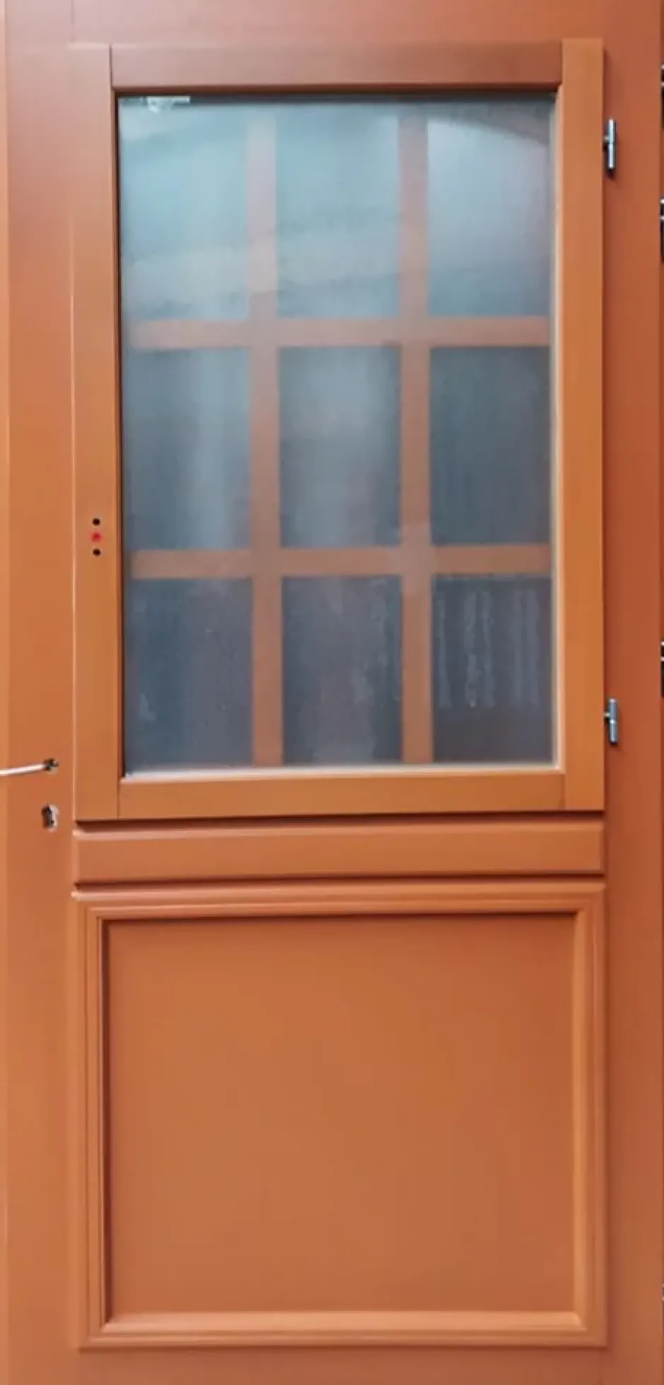 Gd Menuiseries Porte D'entrée Bois Vitrée Marine, H,200xl,80 Côte Tableau P. Gauche