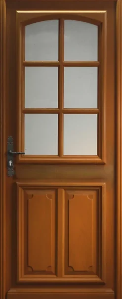 Porte D'entrée Bois Vitrée Marine, H,200xl,80 Côte Tableau P.droit-Gd Menuiseries Online