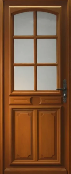 Gd Menuiseries Porte D'entrée Bois Vitrée Marine, H.215xl.80 Côte Tableau P. Gauche