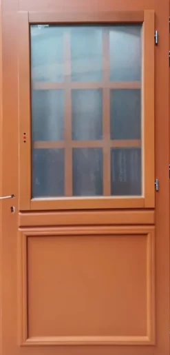 Gd Menuiseries Porte D'entrée Bois Vitrée Marine, H.215xl.80 Côte Tableau P. Gauche