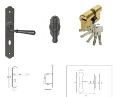 Gd Menuiseries Porte D'entrée Bois Vitrée Marine, H.200 X L.90 P.droit, Poignée, Barillet Côte Tableau