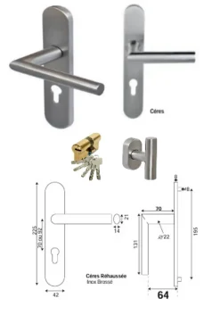 Gd Menuiseries Porte D'entrée Bois Vitrée Marine, H,200xl,80 Côte Tableau P.droit Poignée, Barillet