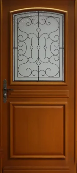 Porte D'entrée Bois Vitrée Perault, H.215xl.90 Côte Tableau P.droit-Gd Menuiseries Outlet
