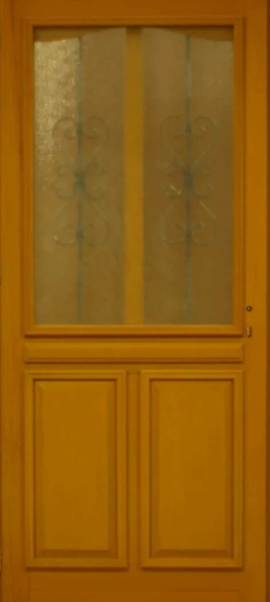 Gd Menuiseries Porte D'entrée Bois Vitrée Sandy, H.215xl.90 P, Droite Côte Tableau , Poignée, Barillet