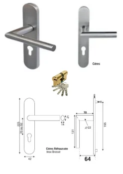 Gd Menuiseries Porte D'entrée Bois Vitrée Sabrina Gris Ral7016, H.215xl.90 Côte Tableau P.droit Poignée, Barillet