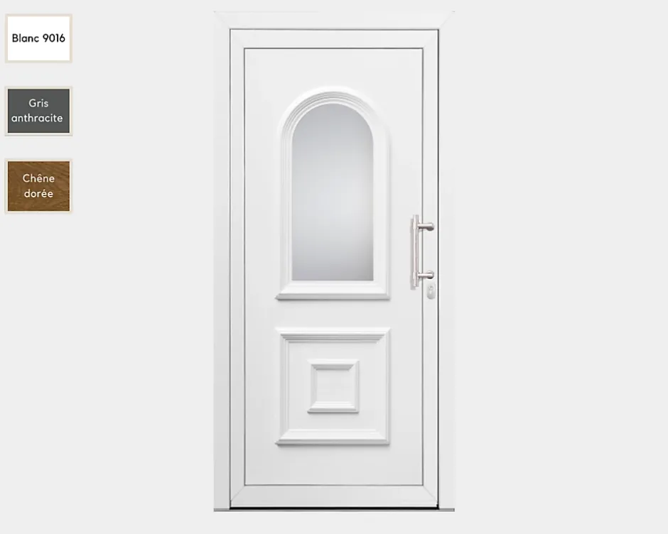 3 in 1 Porte d'entrée en PVC AP 1436 VENCO Blanc RAL 9016 (L.:850mm x H.:2000mm)