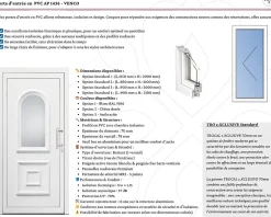 3 in 1 Porte d'entrée en PVC AP 1436 VENCO Blanc RAL 9016 (L.:850mm x H.:2000mm)