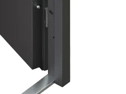 Vente-unique Porte d'entrée en acier pleine et inox H207 x L100 cm anthracite - épaisseur 68 mm - poussant droit - LUSADA