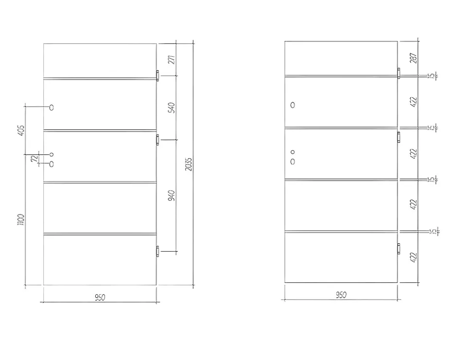 Vente-unique Porte d'entrée en acier pleine et inox H207 x L100 cm naturel foncé - épaisseur 55 mm - poussant droit - NAXARA