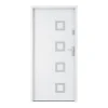 Porte d'entrée en acier pleine et inox H207 x L100 cm blanc - épaisseur 55 mm - poussant gauche - TIFANA-Vente-unique Best