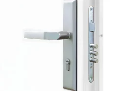 Porte d'entrée en acier pleine et inox H207 x L100 cm blanc - épaisseur 55 mm - poussant gauche - TIFANA-Vente-unique Best