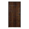 Porte d'entrée en acier pleine et inox H207 x L100 cm naturel foncé - épaisseur 55 mm - poussant gauche - NAXARA-Vente-unique Outlet