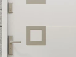 Porte d'entrée en acier pleine et inox H207 x L100 cm blanc - épaisseur 55 mm - poussant droit - TIFANA-Vente-unique Sale