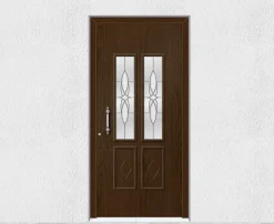 Porte d'entrée en aluminium TRADITIONAL DESIGN 5022-1110-9 Imitation bois Ep.55mm (L.:850mm x H.:2150mm)-3 in 1 Clearance