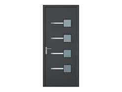Porte d'entrée en aluminium H218 x L96 cm anthracite - épaisseur 65 mm - poussant droit - AMARES-Vente-unique Sale