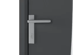 Porte d'entrée en aluminium H218 x L96 cm anthracite - épaisseur 65 mm - poussant droit - DATELO-Vente-unique Online