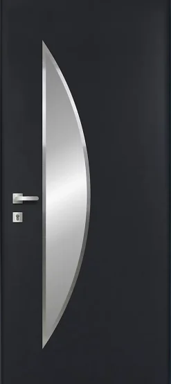 Fortia Porte d'entrée acier gris RAL 7016 Ricardi 96 x h.218 cm poussant droit