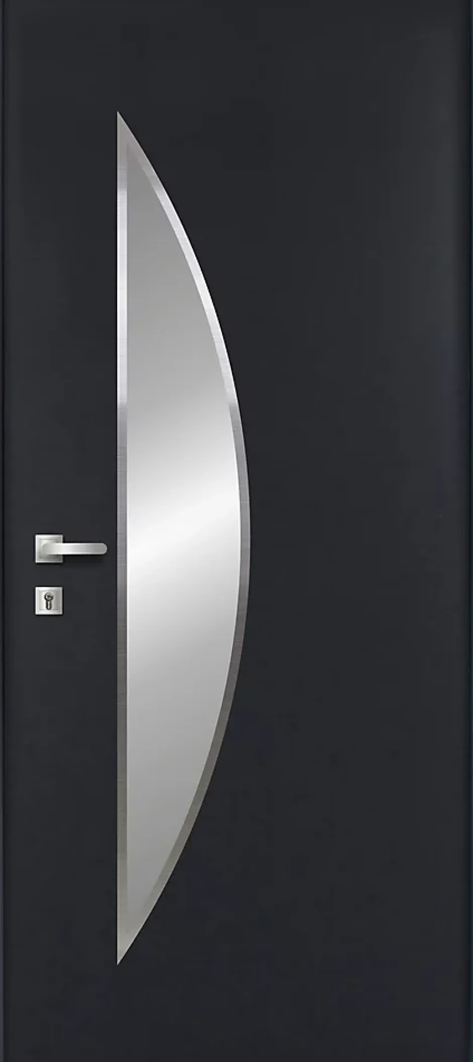 Fortia Porte d'entrée acier gris RAL 7016 Ricardi 96 x h.218 cm poussant droit