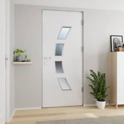 Porte d'entrée acier blanc RAL 9003 Valtos 96 x h.218 cm poussant gauche-Fortia Best