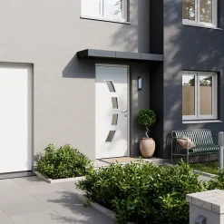 Porte d'entrée acier blanc RAL 9003 Valtos 96 x h.218 cm poussant gauche-Fortia Best