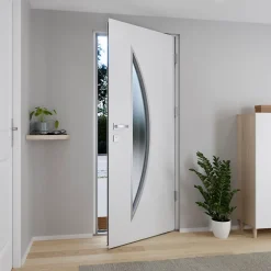 Porte d'entrée acier blanc RAL 9003 Ricadi 96 x h.218 cm poussant gauche-Fortia Online
