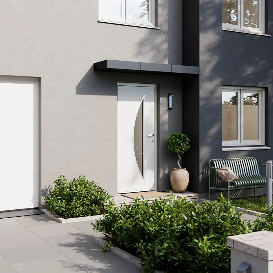 Porte d'entrée acier blanc RAL 9003 Ricadi 96 x h.218 cm poussant gauche-Fortia Online