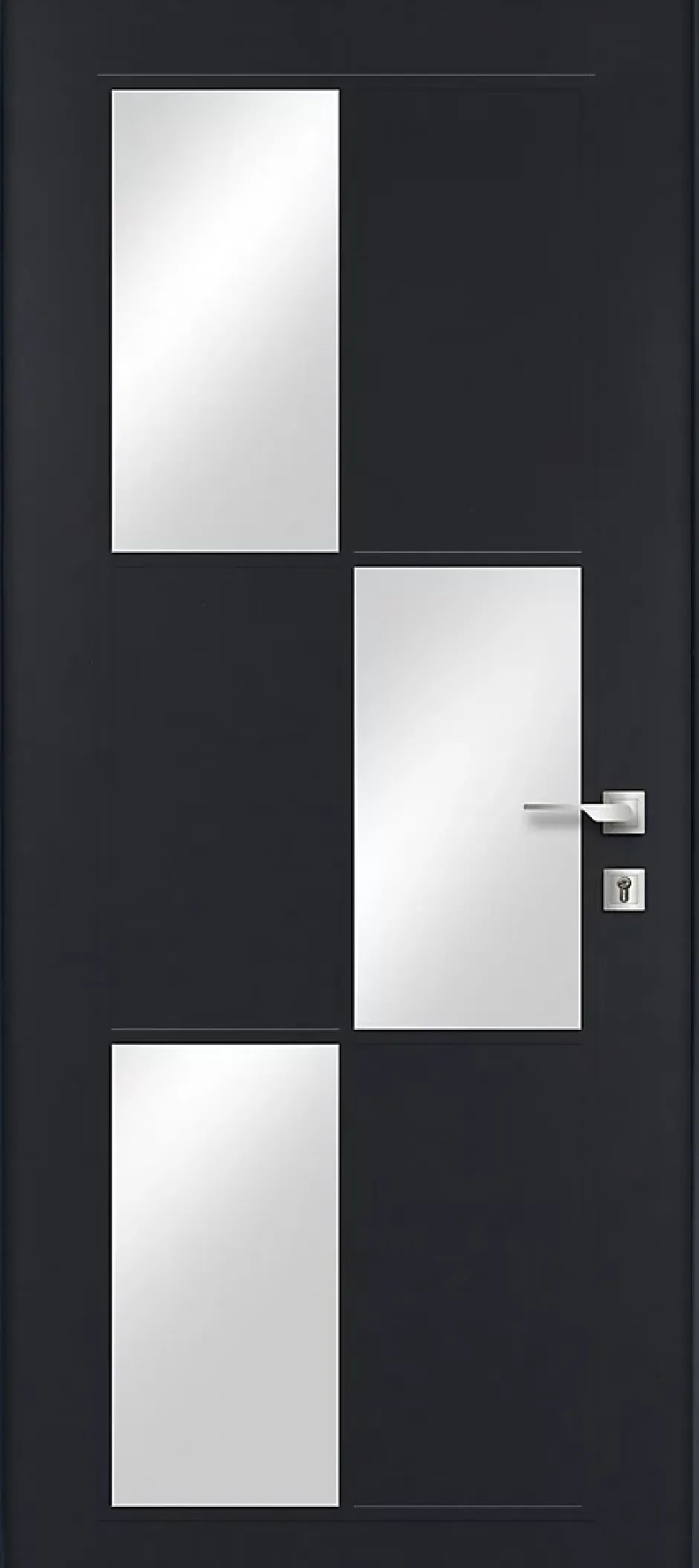 Fortia Porte d'entrée acier gris RAL 7016 Jesolo 96 x h.218 cm poussant gauche