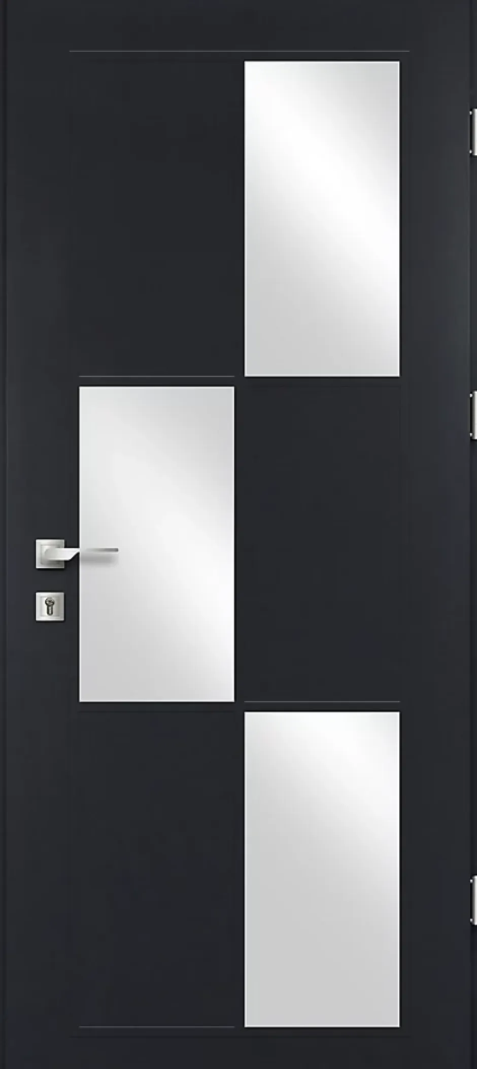 Fortia Porte d'entrée acier gris RAL 7016 Jesolo 96 x h.218 cm poussant gauche
