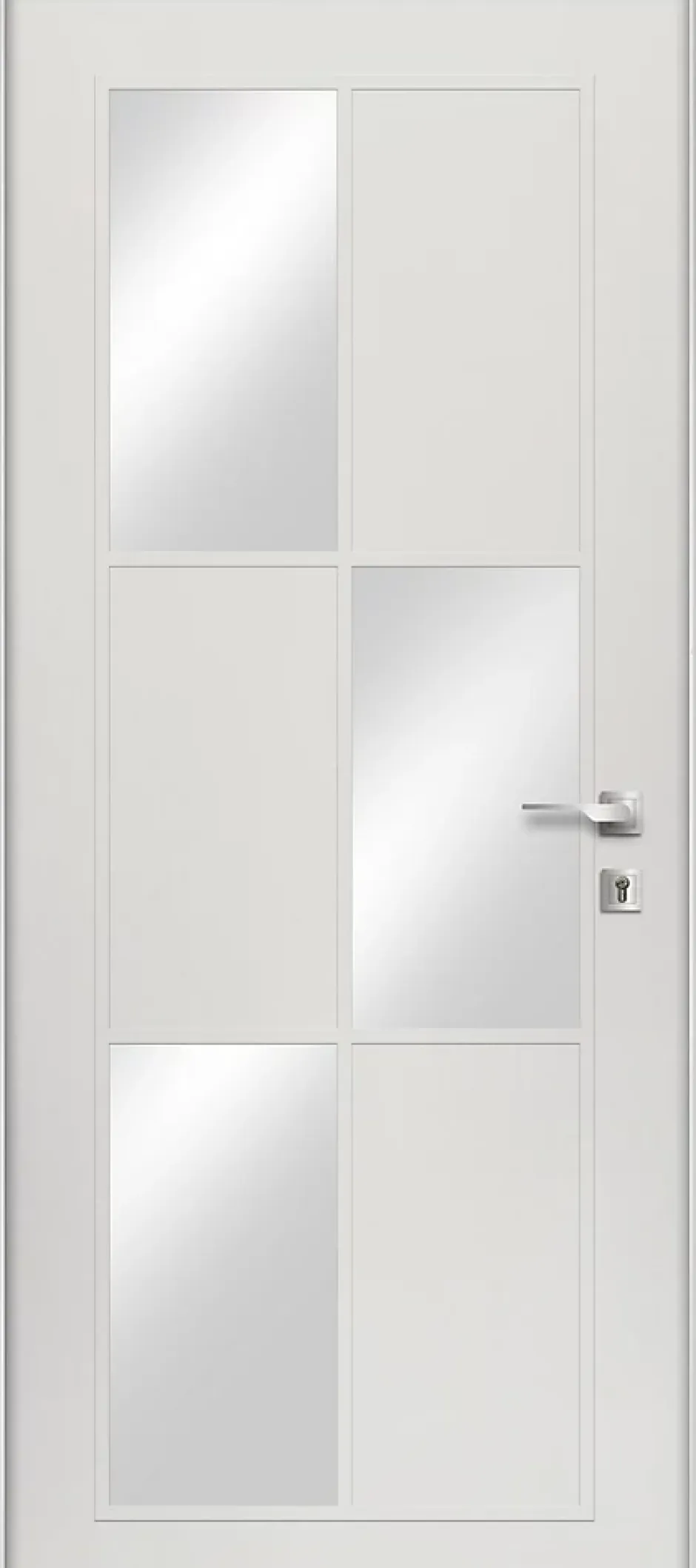 Fortia Porte d'entrée acier blanc RAL 9003 Jesolo 96 x h.218 cm poussant gauche