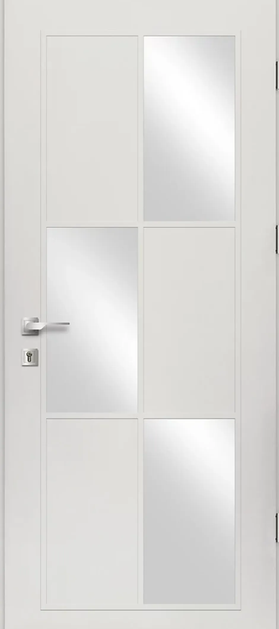 Fortia Porte d'entrée acier blanc RAL 9003 Jesolo 96 x h.218 cm poussant gauche