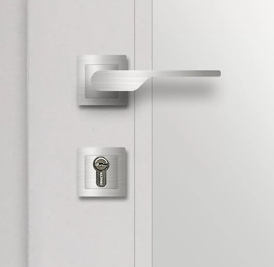 Fortia Porte d'entrée acier blanc RAL 9003 Jesolo 96 x h.218 cm poussant gauche