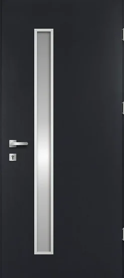 Porte d'entrée acier gris RAL 7016 Pasni 96 x h.218 cm poussant gauche-Fortia Online