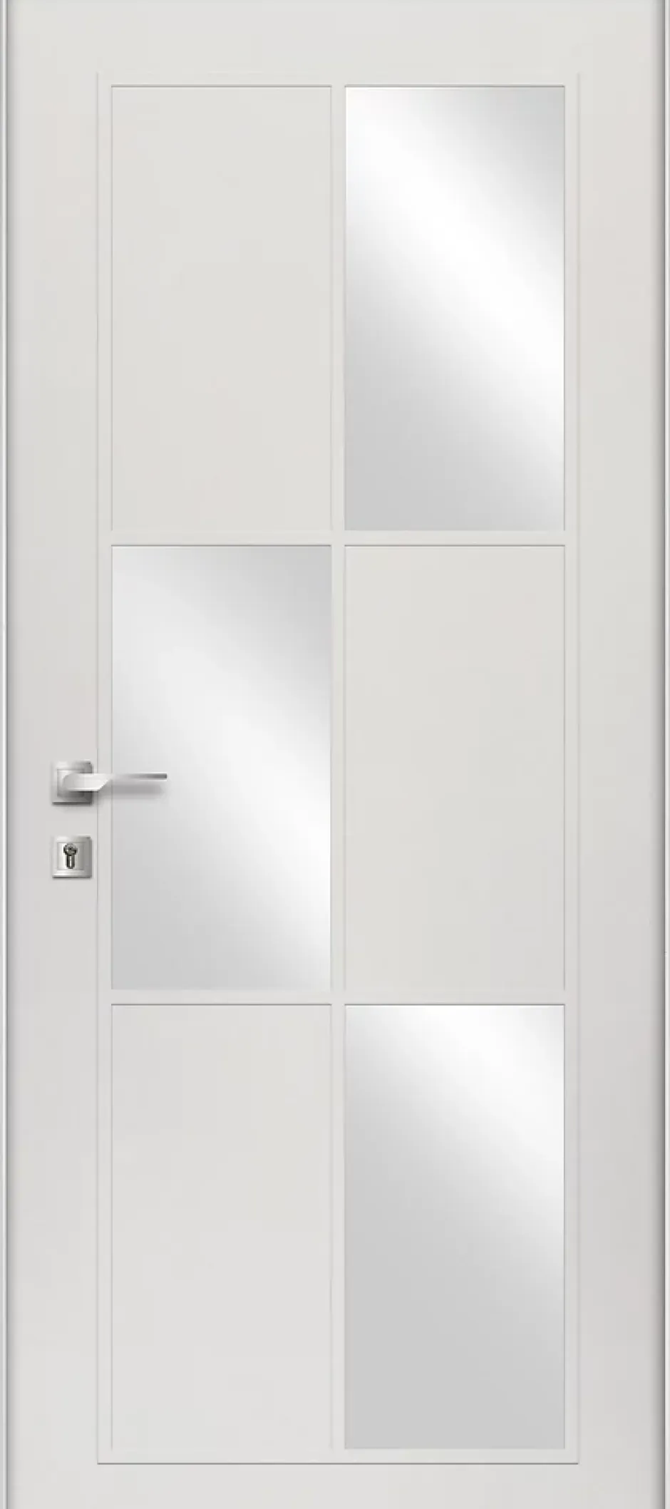 Porte d'entrée acier blanc RAL 9003 Jesolo 96 x h.218 cm poussant droit-Fortia Clearance