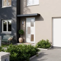 Porte d'entrée acier blanc RAL 9003 Jesolo 96 x h.218 cm poussant droit-Fortia Clearance