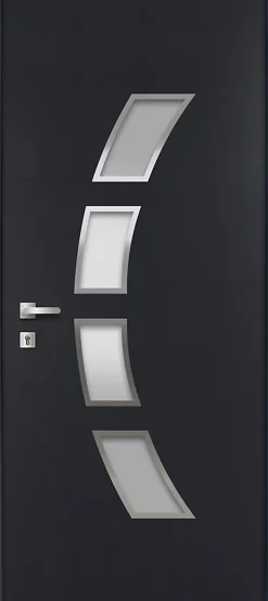 Fortia Porte d'entrée acier gris RAL 7016 Valtos 96 x h.218 cm poussant droit