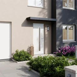 Fortia Porte d'entrée acier blanc RAL 9003 Pasni 96 x h.218 cm poussant gauche