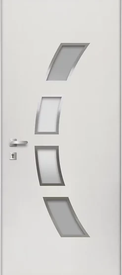 Porte d'entrée acier blanc RAL 9003 Valtos 96 x h.218 cm poussant droit-Fortia Hot