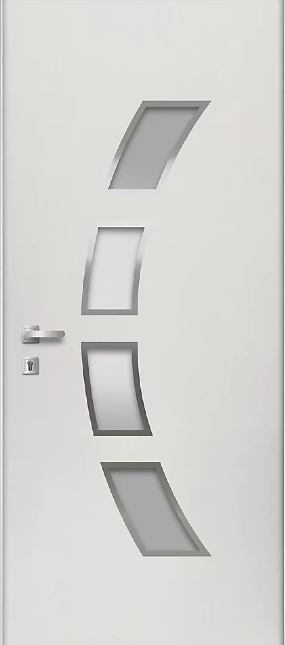 Porte d'entrée acier blanc RAL 9003 Valtos 96 x h.218 cm poussant droit-Fortia Hot