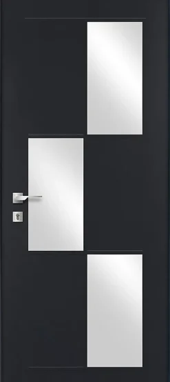 Porte d'entrée acier gris RAL 7016 Jesolo 96 x h.218 cm poussant droit-Fortia Best