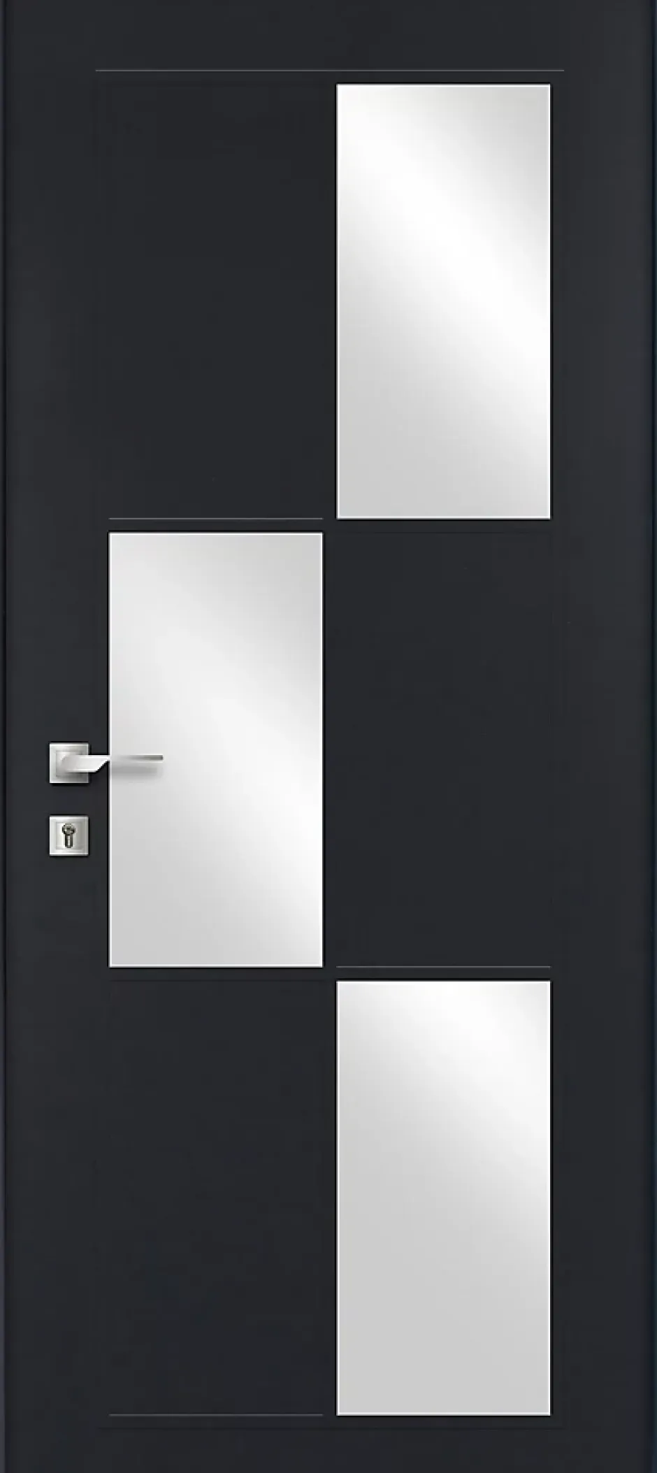 Porte d'entrée acier gris RAL 7016 Jesolo 96 x h.218 cm poussant droit-Fortia Best
